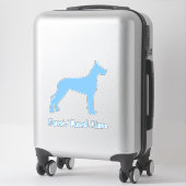 Bleu Grand Dane autocollant chien, Sticker en viny (Sur valise)