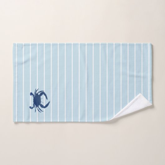 Bleu Grille de peinture de crabe (Serviette à main)