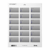 Bleu, Gris argenté Étiquette floral - Blanc (Feuille entière)