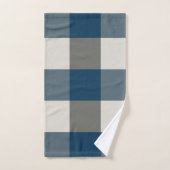 Bleu Gris Blanc Buffle Check (Serviette à main)