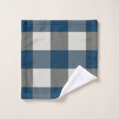 Bleu Gris Blanc Buffle Check (Gant de toilette)