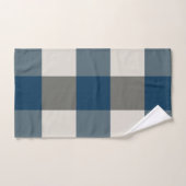 Bleu Gris Blanc Buffle Check (Serviette à main)