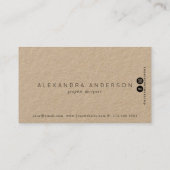 Bleu Gris Brush Strots Carte de visite papier Kraf (Dos)