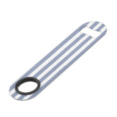 Bleu gris et blanc rayures de bonbons (Devant angulaire)