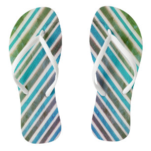 Bleu, gris et vert tongs