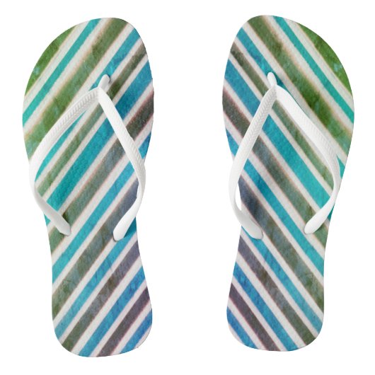 Bleu, gris et vert tongs (Semelle)