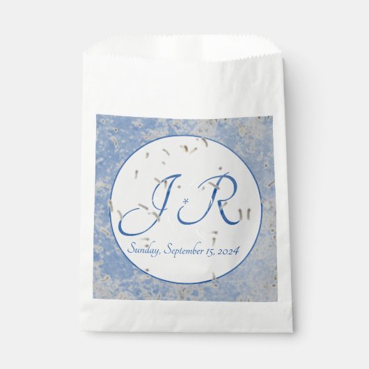 Bleu & Gris Marbré mariage Favoriser les sacs (Devant)