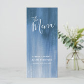 Bleu gris moderne art moderne mariage menu rack pa (Debout devant)