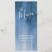 Bleu gris moderne art moderne mariage menu rack pa (Devant)