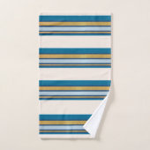 Bleu, gris, or sur lin (Serviette à main)