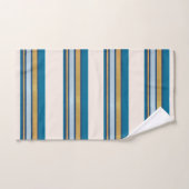 Bleu, gris, or sur lin (Serviette à main)
