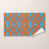 Bleu Gris Orange Ombré Géométrique Art Abstrait (Serviette à main)