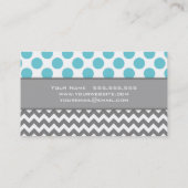 Bleu, gris, pois et carte de visite de Chevron (Dos)