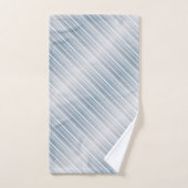 Bleu gris rayé élégant (Serviette à main)