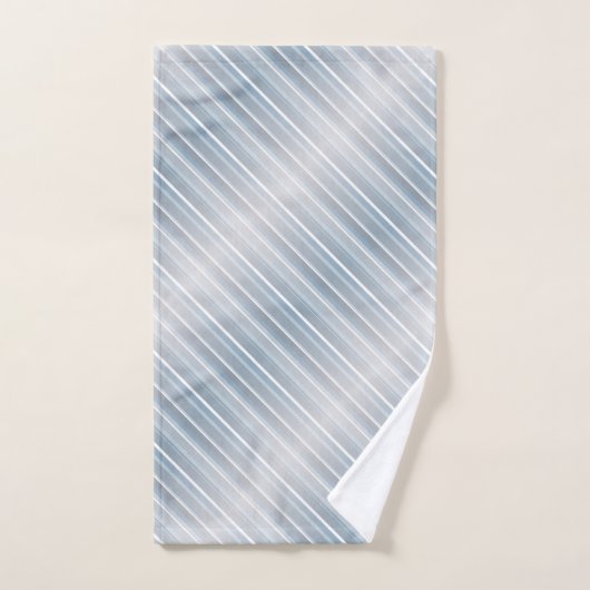 Bleu gris rayé élégant (Serviette à main)