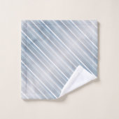 Bleu gris rayé élégant (Gant de toilette)