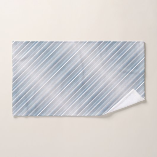 Bleu gris rayé élégant (Serviette à main)