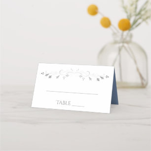 Bleu & Gris Simple Élégant Mariage Cartes de lieu