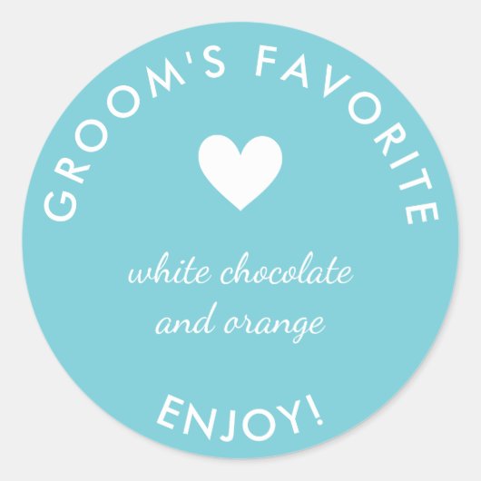 Bleu groom favori pour mariage autocollant (Devant)