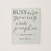 Bleu Grossesse Faire-part Petit Citrouille Puzzle (Vertical)