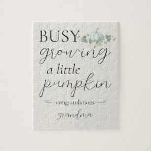 Bleu Grossesse Faire-part Petit Citrouille Puzzle