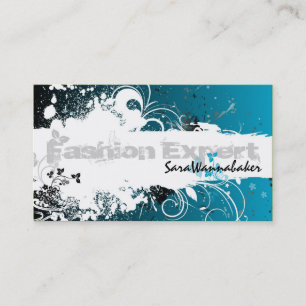 Bleu grunge d'éclaboussure de carte de visite de