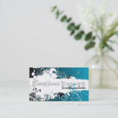 Bleu grunge d'éclaboussure de carte de visite de (Debout devant)