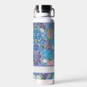 Bleu Haza floral Bouteille d'eau personnalisée (Arrière)