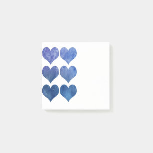 Bleu Hearts Post-it Notes