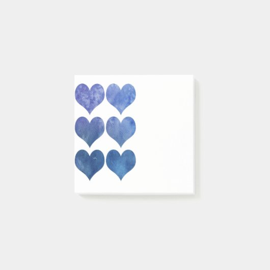 Bleu Hearts Post-it Notes (Devant)