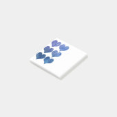 Bleu Hearts Post-it Notes (Incliné)