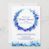 Bleu herbe aquarelle splash nuptiale invitations (Devant)
