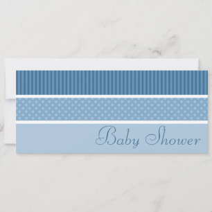 Bleu Hip Stripes and Dots Baby Shower Invitations