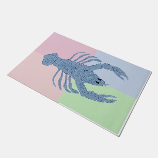 Bleu Homard Ginger Jar Jarres Drapeau tapis Porte  (Incliné)
