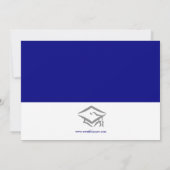 Bleu horizontal avec photo - Faire-part de graduat (Dos)