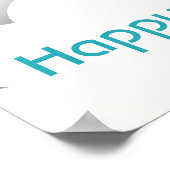 Bleu Hot Air Balloon Affiche d'anniversaire (Coin)