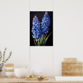 Bleu Hyacinth Flower Art Imprimer Poster (Cuisine)
