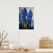 Bleu Hyacinth Flower Art Imprimer Poster (Cuisine)