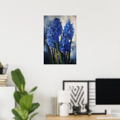 Bleu Hyacinth Flower Art Imprimer Poster (Bureau à domicile)