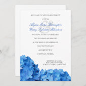 Bleu Hydrangea Bordure Faire-part de mariage impri (Devant / Derrière)