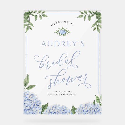 Bleu Hydrangea Fleur Douche personnalisée Peint (Recto)