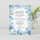 Bleu Hydrangea Invitation à la douche nuptiale (Debout devant)