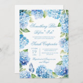 Bleu Hydrangea Invitation à la douche nuptiale (Devant / Derrière)