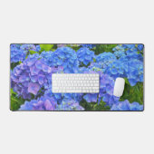 Bleu Hydrangea Jardin Fleurs Bureau Mat Pad (Clavier et souris)