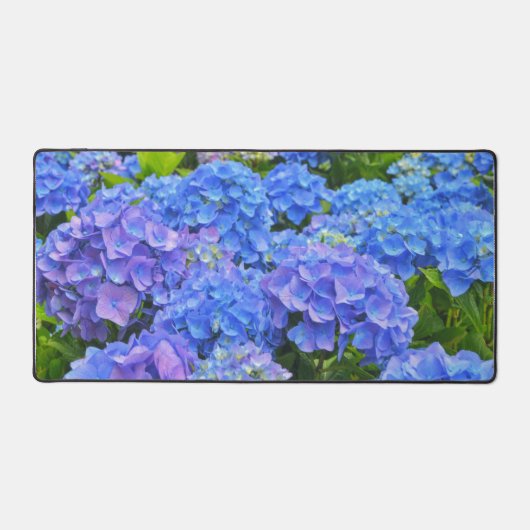 Bleu Hydrangea Jardin Fleurs Bureau Mat Pad (Recto)