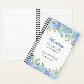 Bleu Hydrangea Verdure Floral Wedding planner (Devant avec enveloppe)