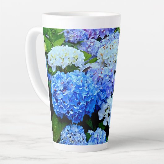Bleu Hydrangée Latte Mug (Angle gauche)
