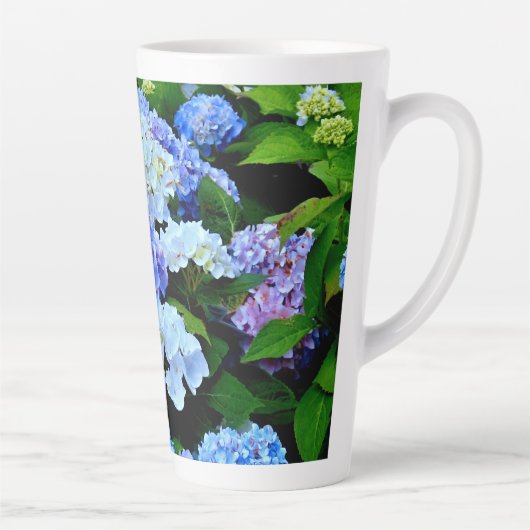 Bleu Hydrangée Latte Mug (Droite)