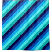 Bleu Icy Turquoise Rayures Douche Rideau (Devant)
