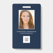 Bleu - ID photo de l'employé - Logo Badge (Face)